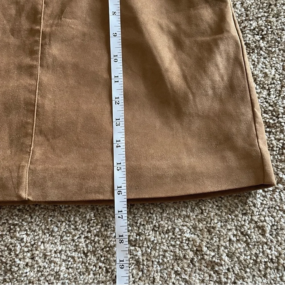 70s Vibe Hollister Ultra High Rise Faux Suede Mini Skirt Women’s S Brown Belted - Picture 11 of 11